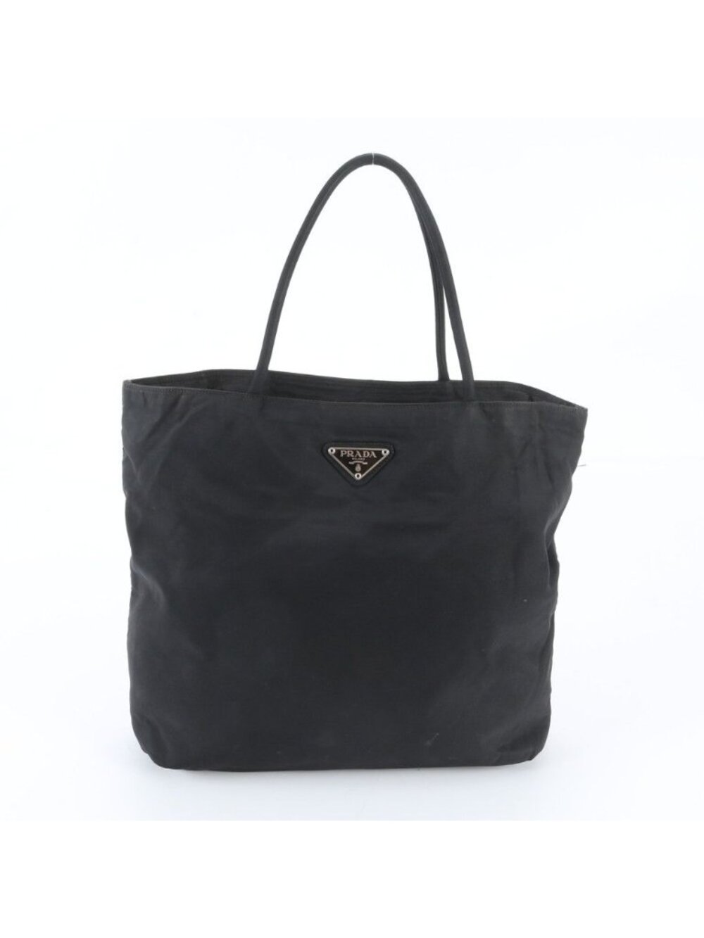 Prada Tessuto Nylon Triangle Logo Tote Shoulder Hand Black
